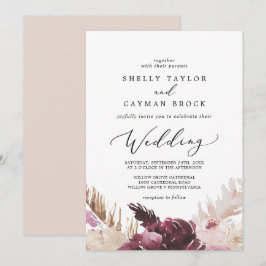 Boho Pampas Grass Wedding Kaart