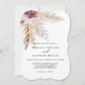 Boho Pampas Grass Wedding Kaart (Voorkant)