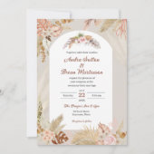 Boho Pampas Grass Wedding Kaart (Voorkant)