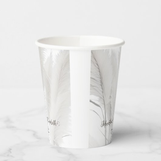 Boho Pampas Grass Wedding Papieren Bekers (Links)