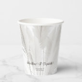 Boho Pampas Grass Wedding Papieren Bekers (Voorkant)