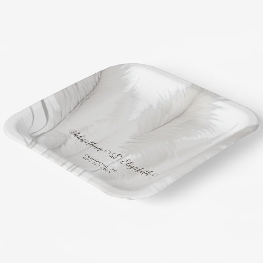 Boho Pampas Grass Wedding Papieren Bordje (Gebogen)