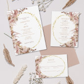Boho Pampas Grass Wedding RSVP Kaart Geen maaltijd