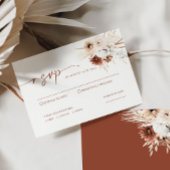 Boho Pampas Grass Wedding RSVP-kaart Notitiekaartje