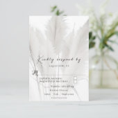 Boho Pampas Grass Wedding RSVP Kaartje (Staand voorkant)