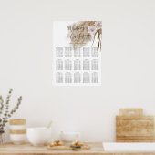Boho Pampas Grass Wedding Seating Chart Poster (Keuken)