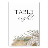 Boho Pampas Grass Wedding Table Number Kaart (Achterkant)