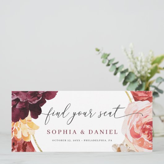 Boho Pampas Grass Wedding vind je in je stoelenkaa Programmakaart (Staand voorkant)