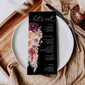 Boho Pampas Grass Wedding Vrijgezellenfeest Menu