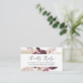 Boho Pampas Grass Wedding Website RSVP Informatiekaartje (Staand voorkant)