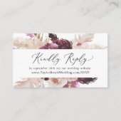 Boho Pampas Grass Wedding Website RSVP Informatiekaartje (Voorkant)