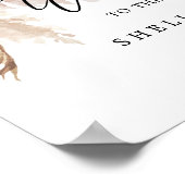 Boho Pampas Grass Wedding Welkom Poster (Hoek)