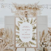 Boho Pampas Grass Wedding Welkomstteken Poster