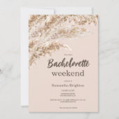 Boho Pampas Grass Weekend Bachelorette Kaart (Voorkant)