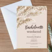 Boho Pampas Grass Weekend Bachelorette Kaart