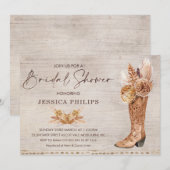 Boho Pampas Grass Western Boot Vrijgezellenfeest Kaart (Voorkant / Achterkant)