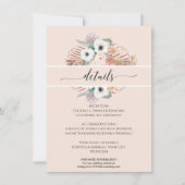 Boho Pampas Grass White Blush Bloemen Palm Kaart (Voorkant)