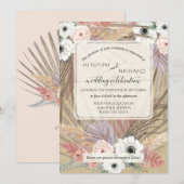 BOHO Pampas Grass White Floral Rustic Neutraal Kaart (Voorkant / Achterkant)