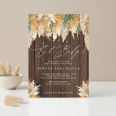 Boho Pampas Grass Wood Twinkle Licht Baby shower Kaart