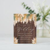 Boho Pampas Grass Wood Twinkle Weddenschap Briefkaart (Staand voorkant)