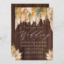 Boho Pampas Grass Wood Twinkle Weddenschap