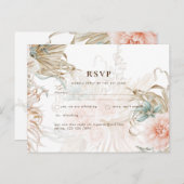 BOHO Pampas Grass Yellow Wedding Briefkaart (Voorkant / Achterkant)