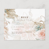 BOHO Pampas Grass Yellow Wedding Briefkaart (Voorkant)