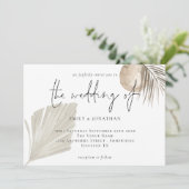 Boho Pampas Grasses Cream Wedding Kaart (Staand voorkant)