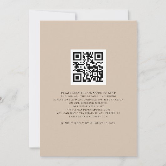 Boho Pampas Grasses QR Code Weddenschap Kaart (Achterkant)