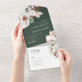 boho pampas greenery bruiloft in één uitnodiging (Afscheurbaar)