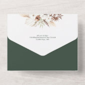 boho pampas greenery bruiloft in één uitnodiging (Achterkant)