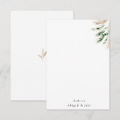 Boho Pampas & Greenery Minimalistisch Gepersonalis Bedankkaart (Voorkant / Achterkant)