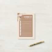 Boho Pampas grijpt Tropical om lijstchecklist te d Post-it® Notes (Op bureau)