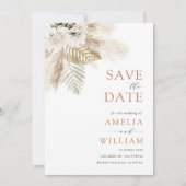 boho pampas groen bloemen Save the Date (Voorkant)