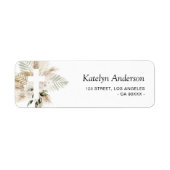 Boho pampas groen bloemendoop adreslabel etiket (Voorkant)