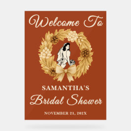 Boho Pampas Herfst Vrijgezellenfeest Welkom Acryl Bord