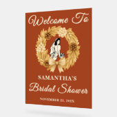 Boho Pampas Herfst Vrijgezellenfeest Welkom Acryl Bord (Hoek)