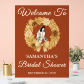 Boho Pampas Herfst Vrijgezellenfeest Welkom Acryl Bord (Huwelijk)