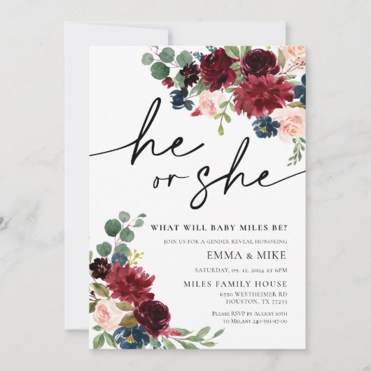 Boho Pampas Hij of zij nodigt beide geslachten uit Kaart (Voorkant)