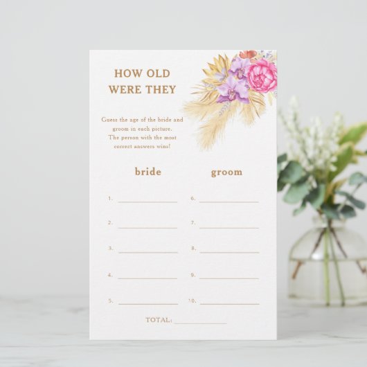 Boho pampas - Hoe oud waren ze bruidsspel (Staand voorkant)