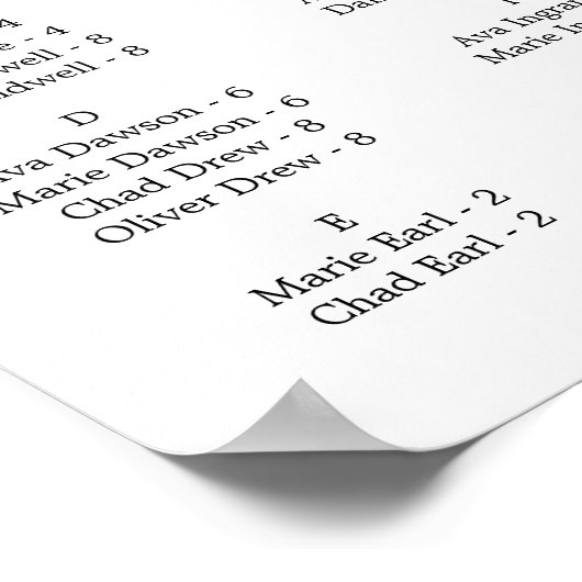 Boho Pampas Horizontale Alfabetische Schema Poster (Hoek)