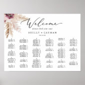 Boho Pampas Horizontale Alfabetische Schema Poster (Voorkant)