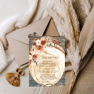 Boho Pampas Huwelijksdetails – Info op Rustieke Ho Informatiekaartje