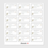 Boho Pampas Individuele Ontvanger Naam Adres Sticker (Vel)