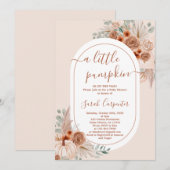 Boho Pampas kleine Pompoen Baby shower Meisje Kaart (Voorkant / Achterkant)