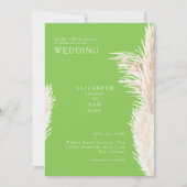 Boho Pampas Lime Green Samen Met Trouwen Kaart (Voorkant)