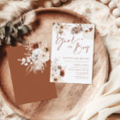 Boho Pampas Meisje of Jongen Geslacht Reveal Uitno Kaart