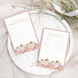 Boho Pampas Meisje Pompoen Baby Voorspellingsspel