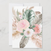 Boho Pampas, Monstera, Tropische veren Bloemen Kaart (Achterkant)