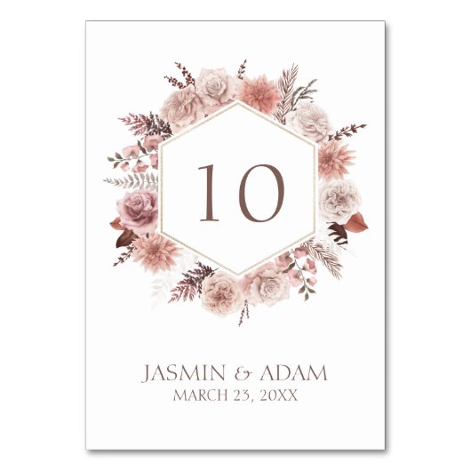 Boho Pampas Neutral Floral Wedding Kaart (Voorkant)